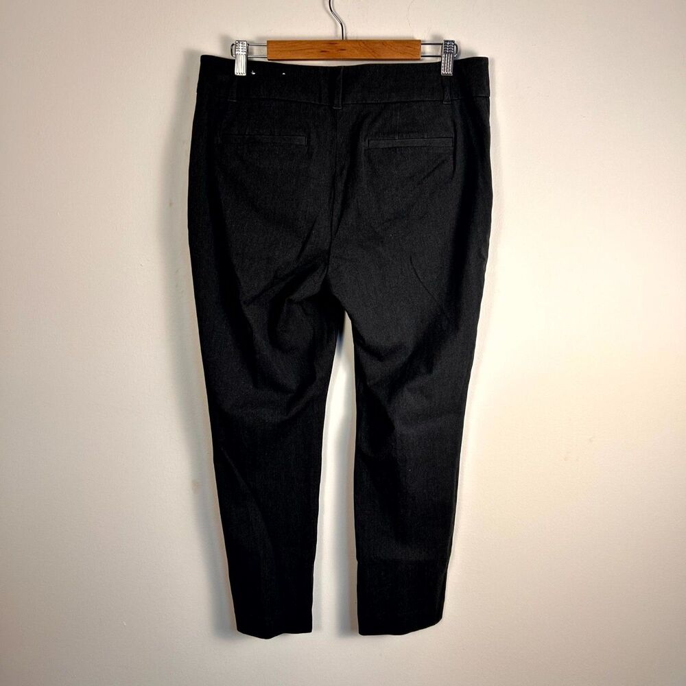 LOFT Outlet Curvy Skinny Ankle Pants Womens 12 Black Stretch Flat Front Casual - Picture 5 of 10